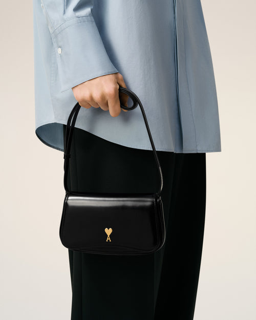 Black Glazed Leather Small Crossbody Paris Paris Bag - 2 - Ami Paris