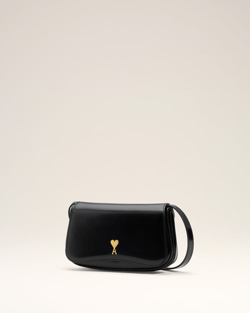 Black Glazed Leather Small Crossbody Paris Paris Bag - 9 - Ami Paris