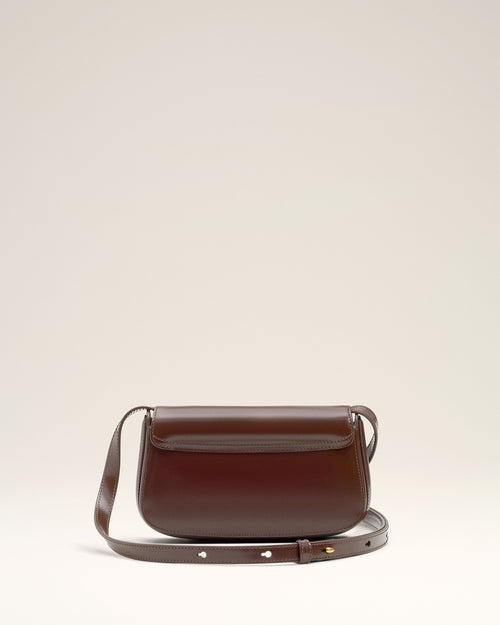 Burgundy Glazed Leather Small Crossbody Paris Paris Bag - 10 - Ami Paris