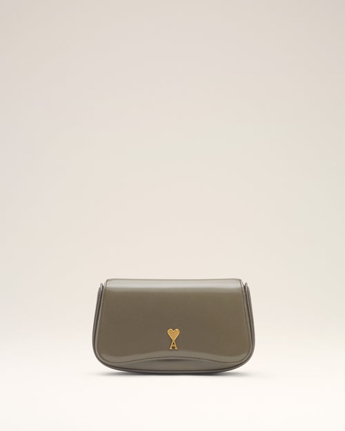 Grey Glazed Leather Small Crossbody Paris Paris Bag - 1 - Ami Paris