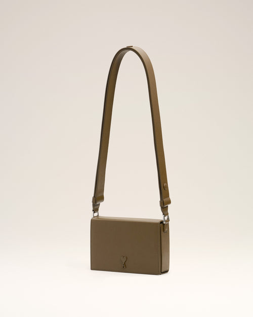 Green Smooth Leather Ami De Coeur Lunch Box Bag - 3 - Ami Paris