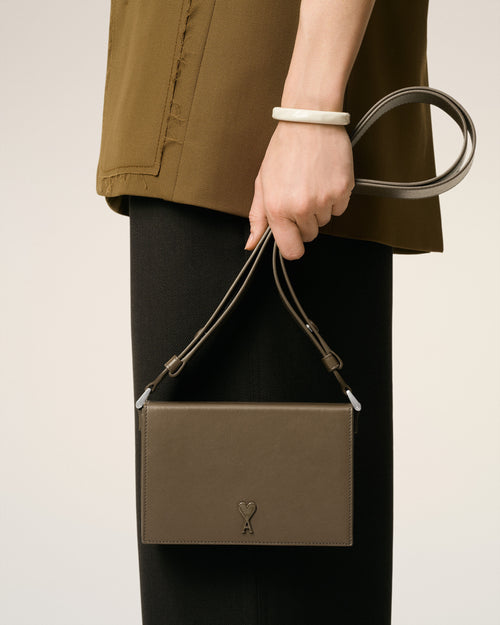 Green Smooth Leather Ami De Coeur Lunch Box Bag - 4 - Ami Paris