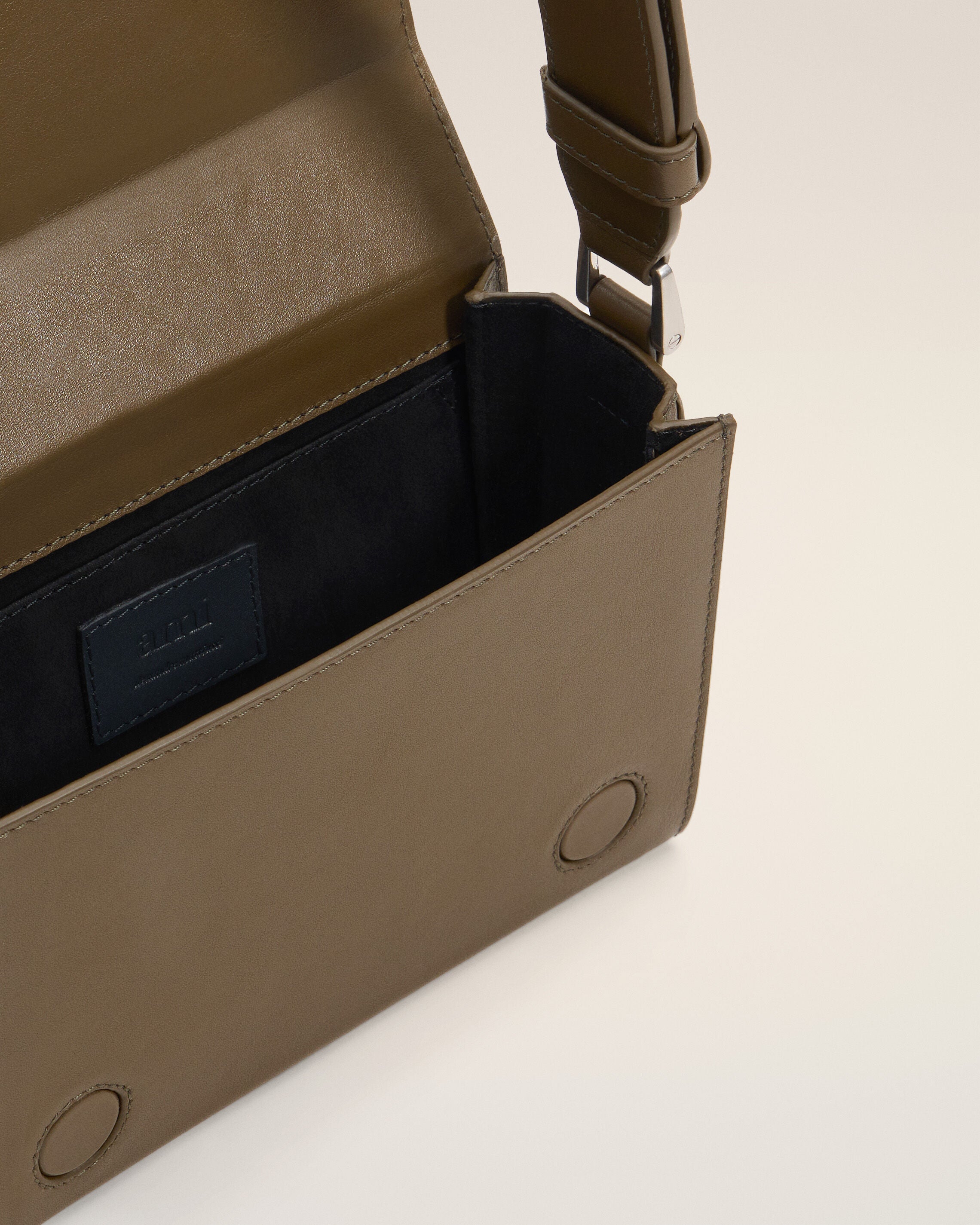 BRONZE Green Smooth Leather Ami De Coeur Lunch Box Bag | AMI PARIS