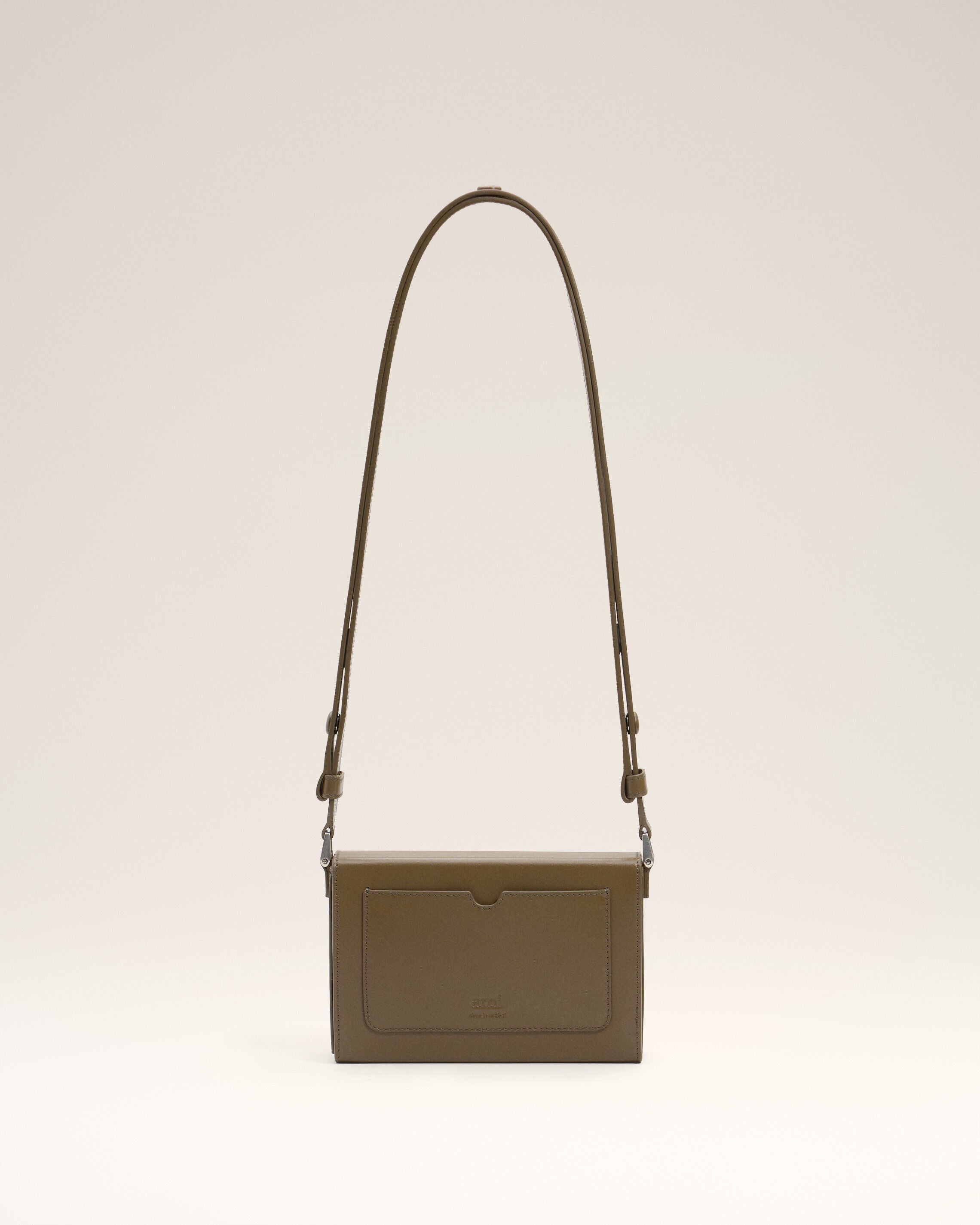 BRONZE Green Smooth Leather Ami De Coeur Lunch Box Bag | AMI PARIS
