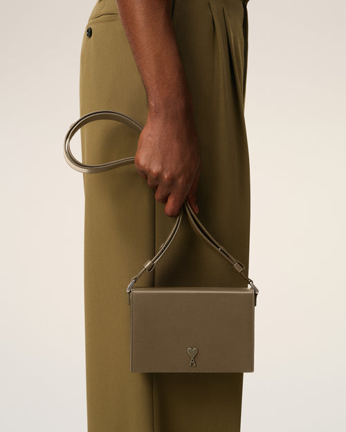 Green Smooth Leather Ami De Coeur Lunch Box Bag - 2 - Ami Paris