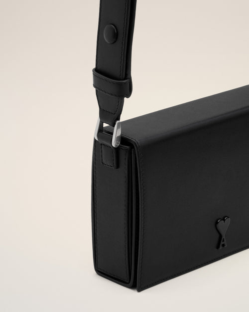 Black Smooth Leather Ami De Coeur Lunch Box Bag - 5 - Ami Paris