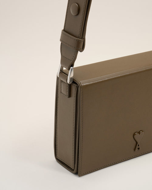 Green Smooth Leather Ami De Coeur Lunch Box Bag - 5 - Ami Paris