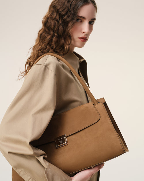                                     Brown Cow Leather Mimi Bag - 3                                 - Ami Paris