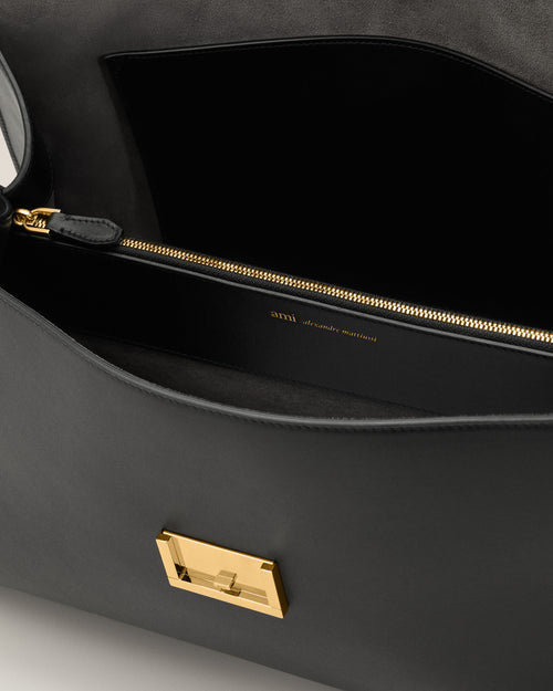 Sac Mimi Noir en Cuir De Veau - 13 - Ami Paris