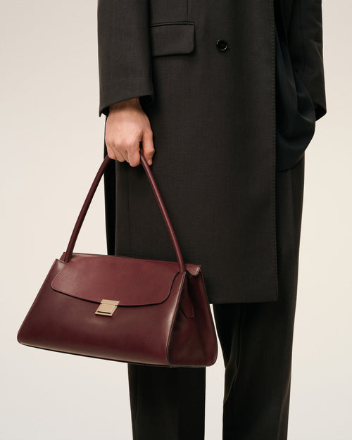 Burgundy Smooth Leather Mimi Bag - 2 - Ami Paris