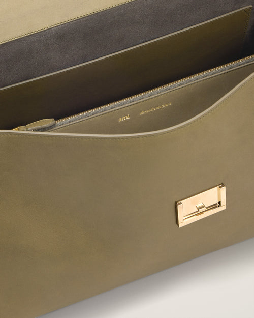 Sac Vert Mimi En Cuir Lisse - 6 - Ami Paris