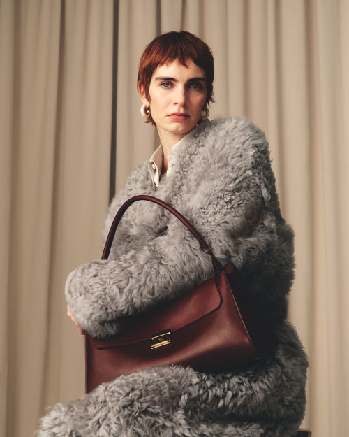 Burgundy Smooth Leather Mimi Bag - Woman - 13 - AMI Paris - Ami Paris