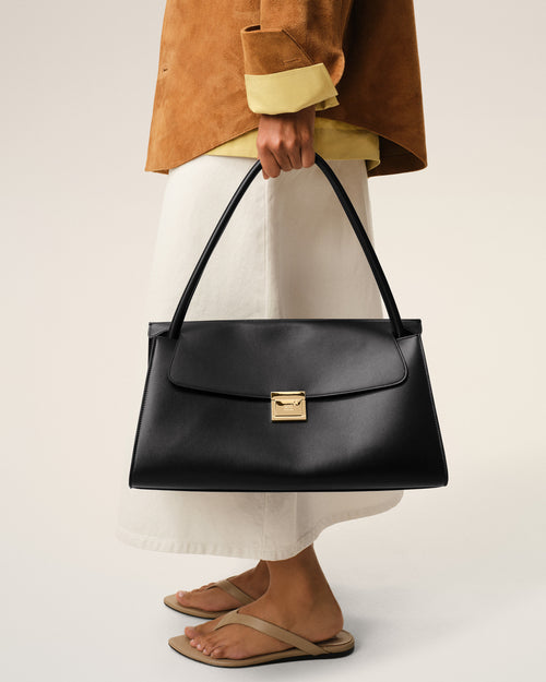                             Sac Mimi Noir en Cuir Lisse - 3                         - Ami Paris