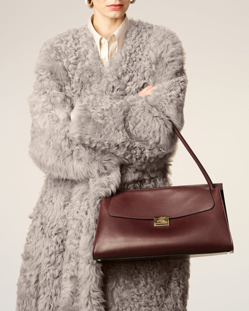 Burgundy Smooth Leather Mimi Bag - 4 - Ami Paris