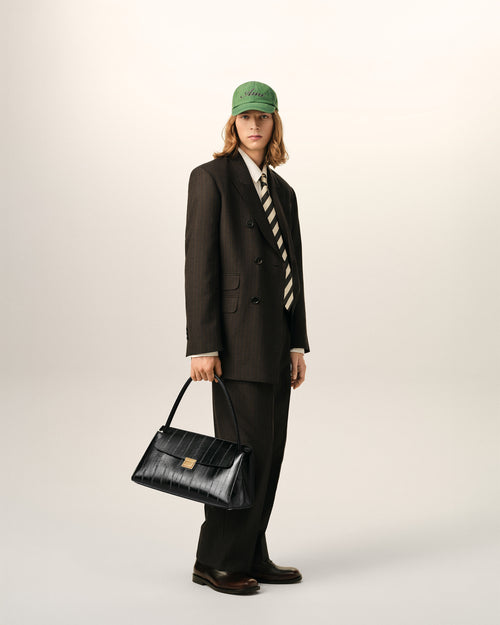 Bolso Mimi de cuero de becerro negro - Hombre - 2 - AMI Paris - Ami Paris