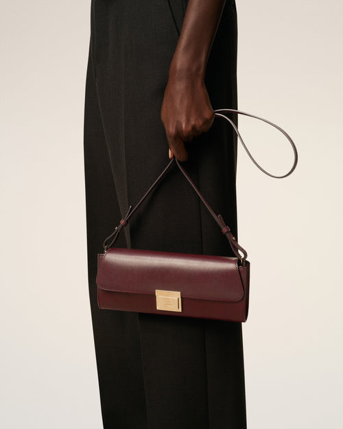 Pochette Mimi in pelle liscia bordeaux - Donna - 8 - AMI Paris - Ami Paris