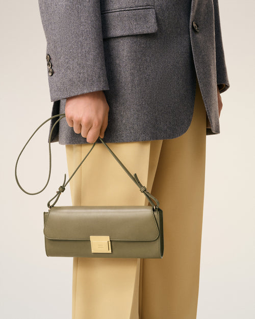 Green Smooth Leather Mimi Pouch - Man - 2 - AMI Paris - Ami Paris