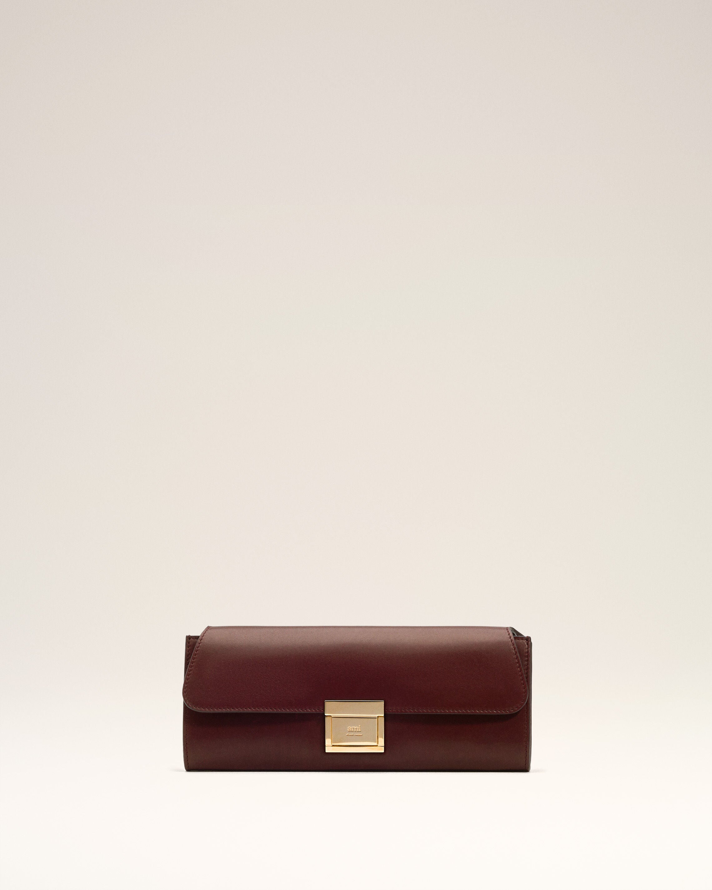 Pochette Mimi in pelle liscia bordeaux - 7