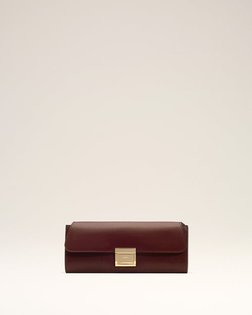 Pochette Mimi in pelle liscia bordeaux - Donna - 7 - AMI Paris - Ami Paris