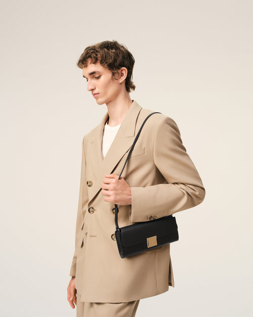 Bolso de mano Mimi de piel de vaca negra - 2 - Ami Paris