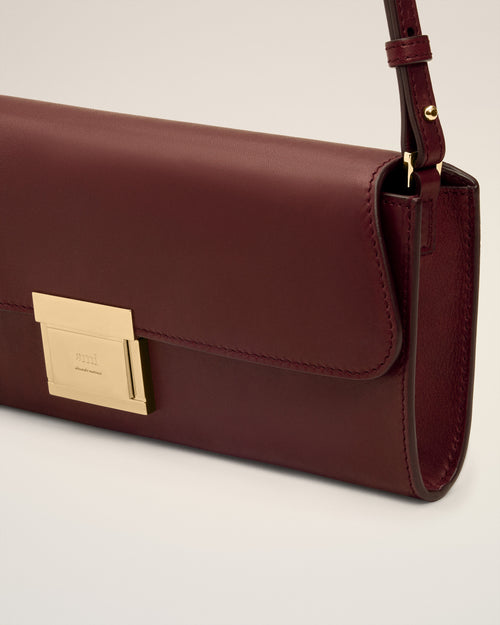 Burgundy Smooth Leather Mimi Pouch - 5 - Ami Paris