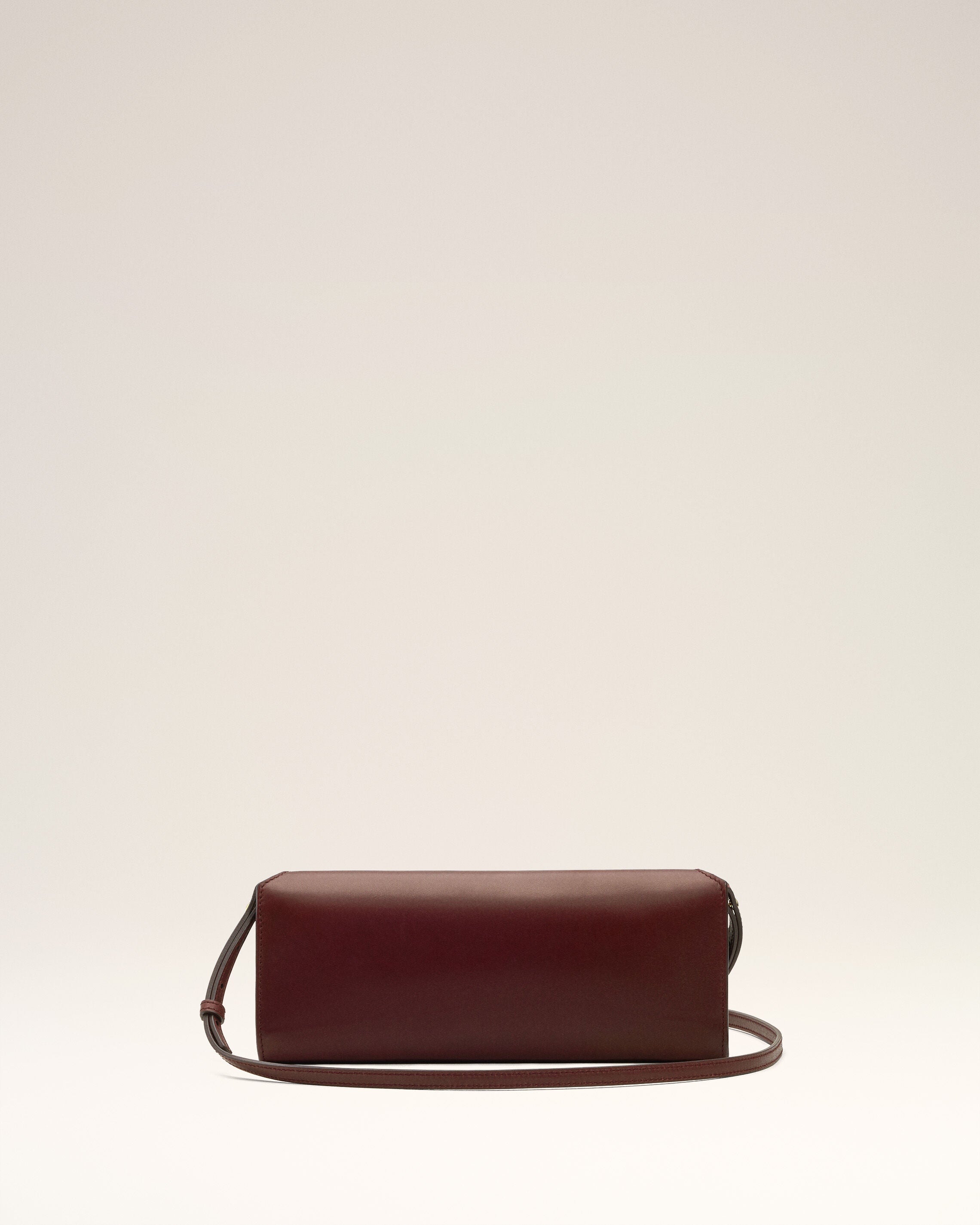 Pochette Mimi in pelle liscia bordeaux - 10