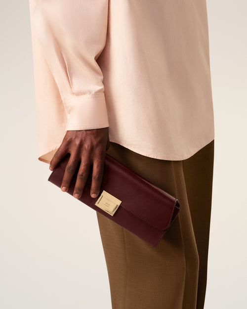 Pochette Mimi in pelle liscia bordeaux - Uomo - 14 - AMI Paris - Ami Paris
