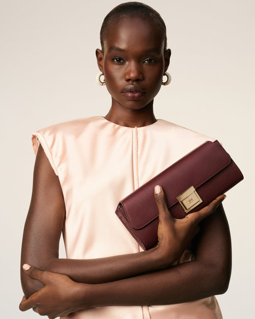 Pochette Mimi in pelle liscia bordeaux - Donna - 13 - AMI Paris - Ami Paris