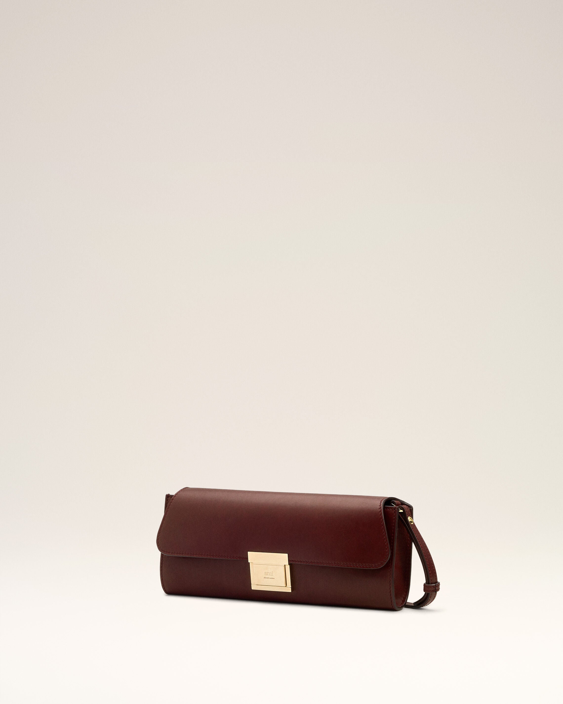 Pochette Mimi in pelle liscia bordeaux - 3