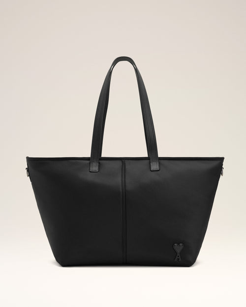 Petit Sac Cabas Marcel Noir en Nylon - 1 - Ami Paris