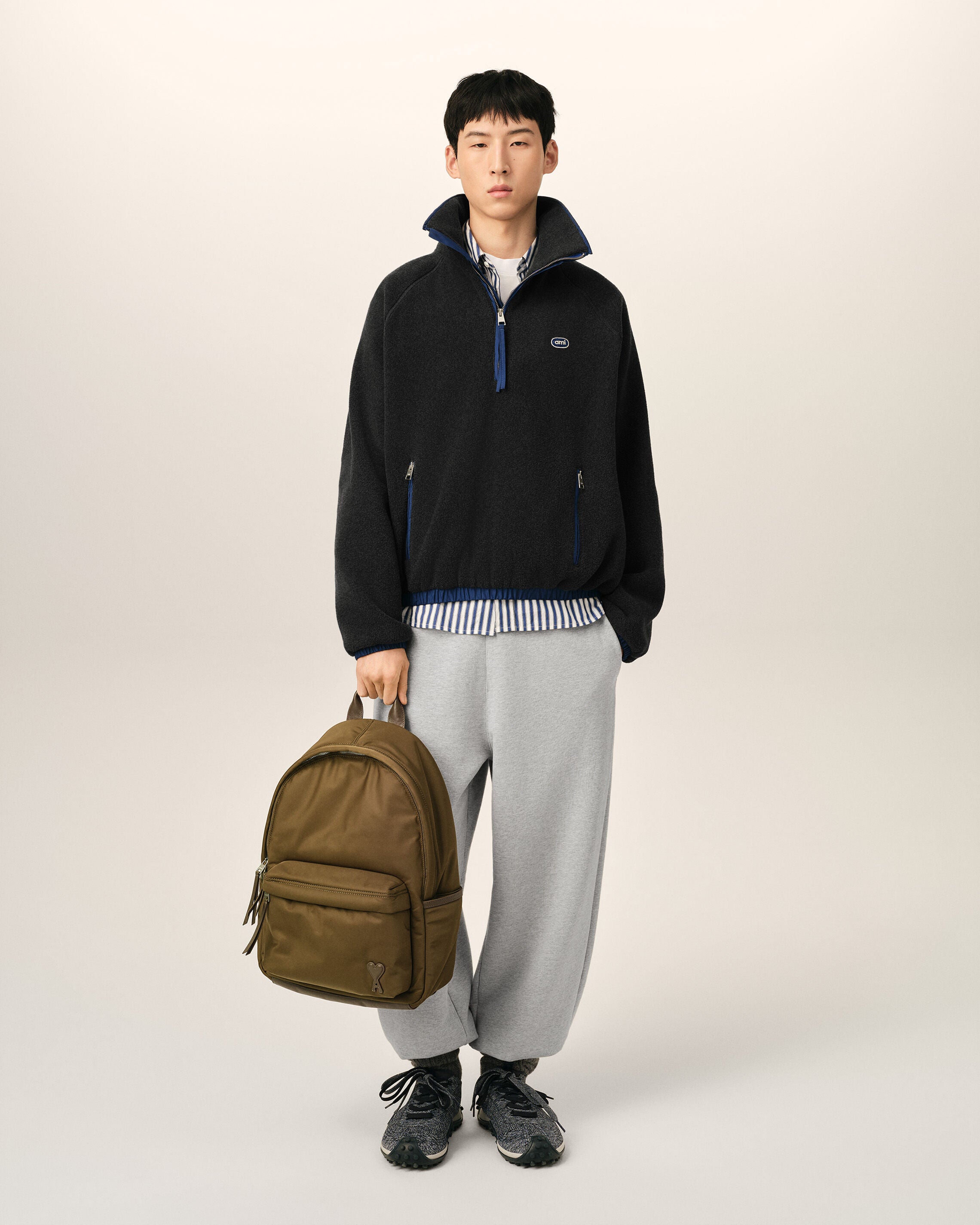 Brown nylon Marcel backpack - 2