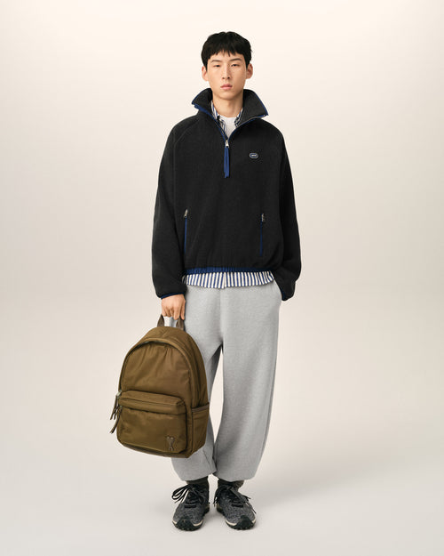 Brown nylon Marcel backpack - Man - 2 - AMI Paris - Ami Paris
