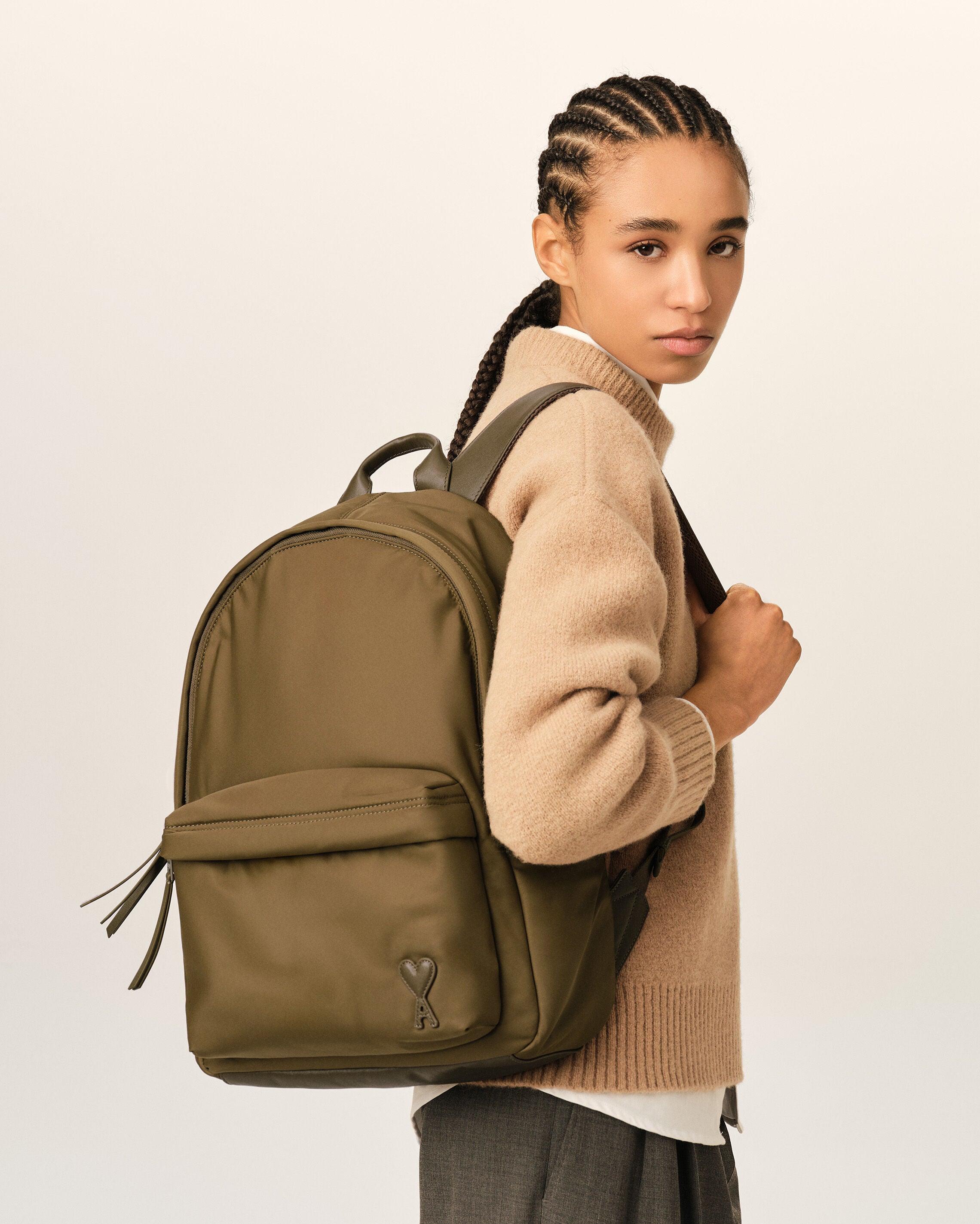 Brown nylon Marcel backpack - 8