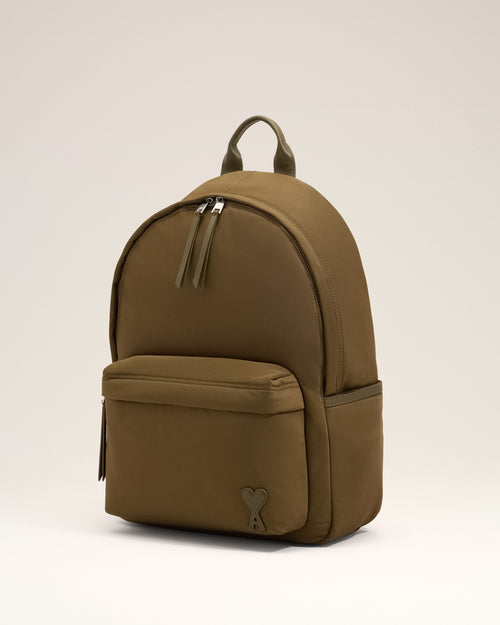 Brown nylon Marcel backpack - Woman - 9 - AMI Paris - Ami Paris