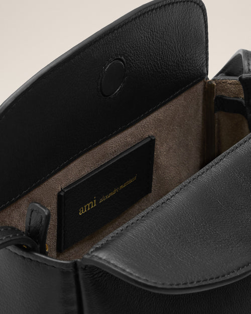 Black Cow Leather Mini Carrousel Bag - 7 - Ami Paris