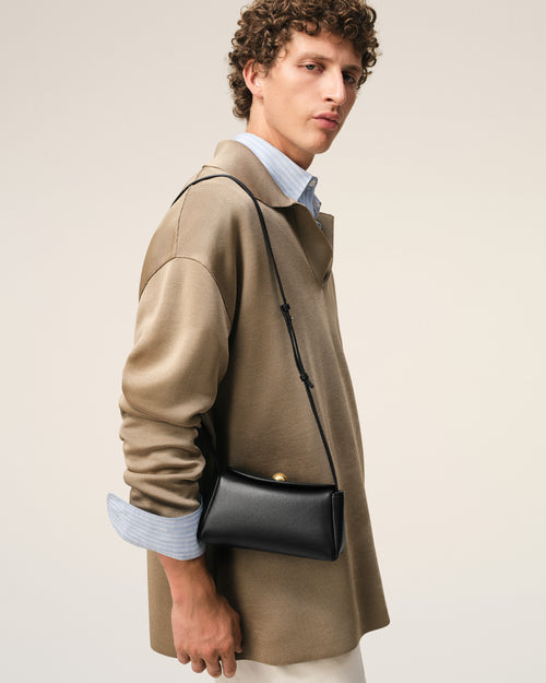 Mini Sac Carrousel Noir en Cuir De Veau - 1 - Ami Paris