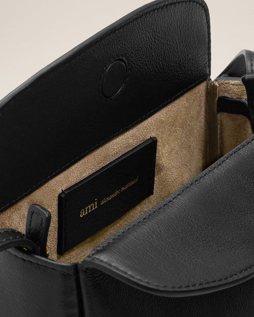 Mini bolso Carrousel de cuero de becerro negro - Hombre - 7 - AMI Paris - Ami Paris