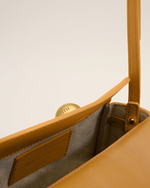 Yellow Cow Leather Mini Carrousel Bag - 8 - Ami Paris