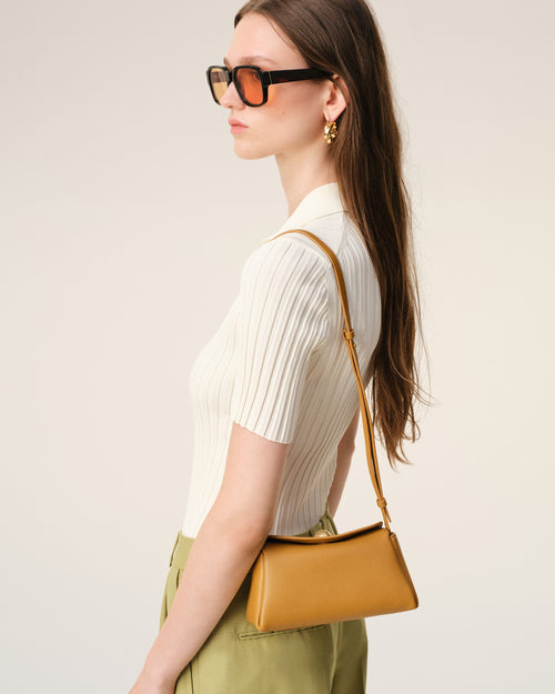 Borsa Mini Carrousel in pelle bovina gialla - Donna - 15 - AMI Paris - Ami Paris