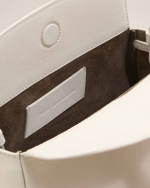 White Cow Leather Mini Carrousel Bag - 8 - Ami Paris