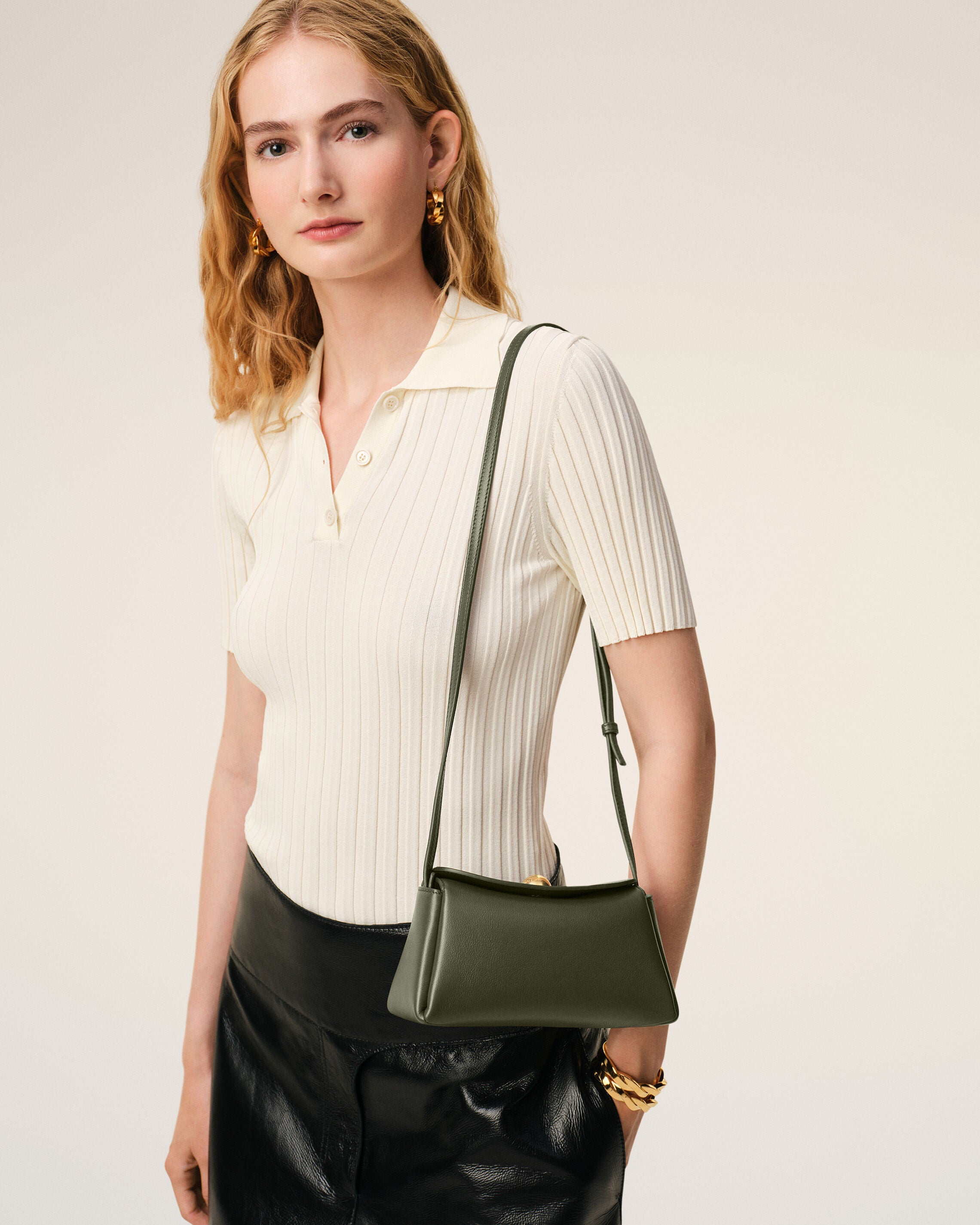 Green Cow Leather Mini Carrousel Bag - 10