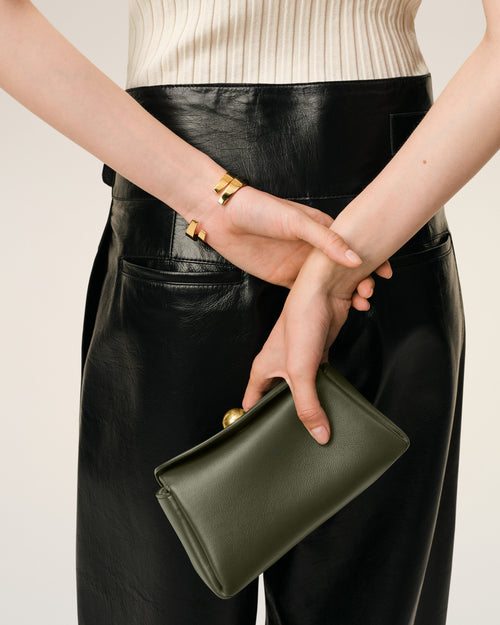 Green Cow Leather Mini Carrousel Bag - 15 - Ami Paris