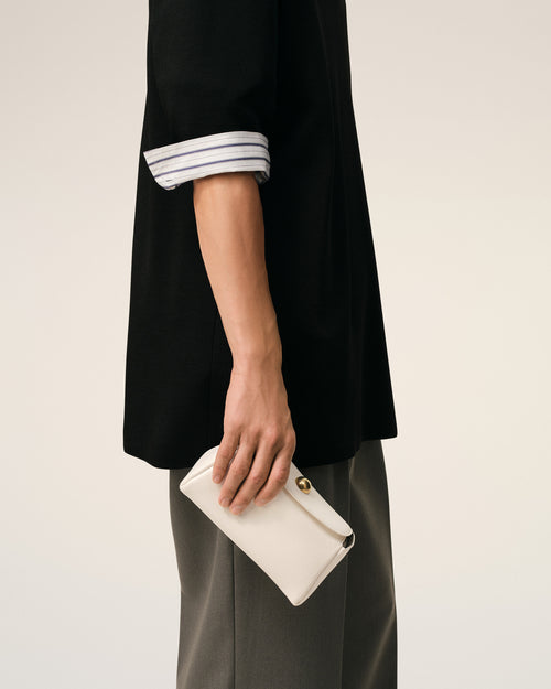 White Cow Leather Mini Carrousel Bag - 7 - Ami Paris