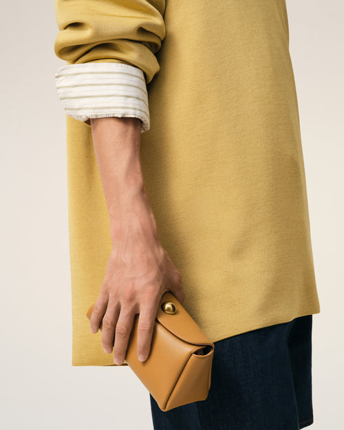 Yellow Cow Leather Mini Carrousel Bag - 7 - Ami Paris