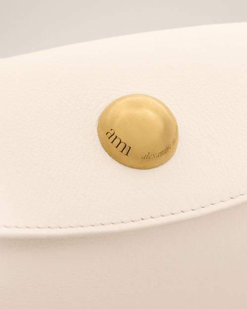 White Cow Leather Mini Carrousel Bag - 6 - Ami Paris