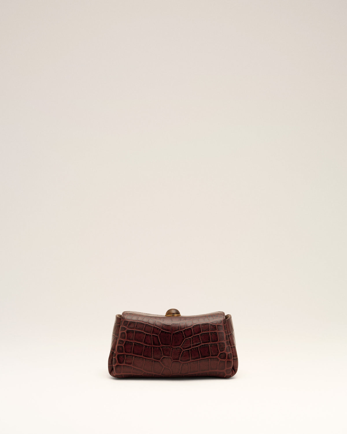 Mini brown crocodile embossed cow leather Carrousel bag - 5