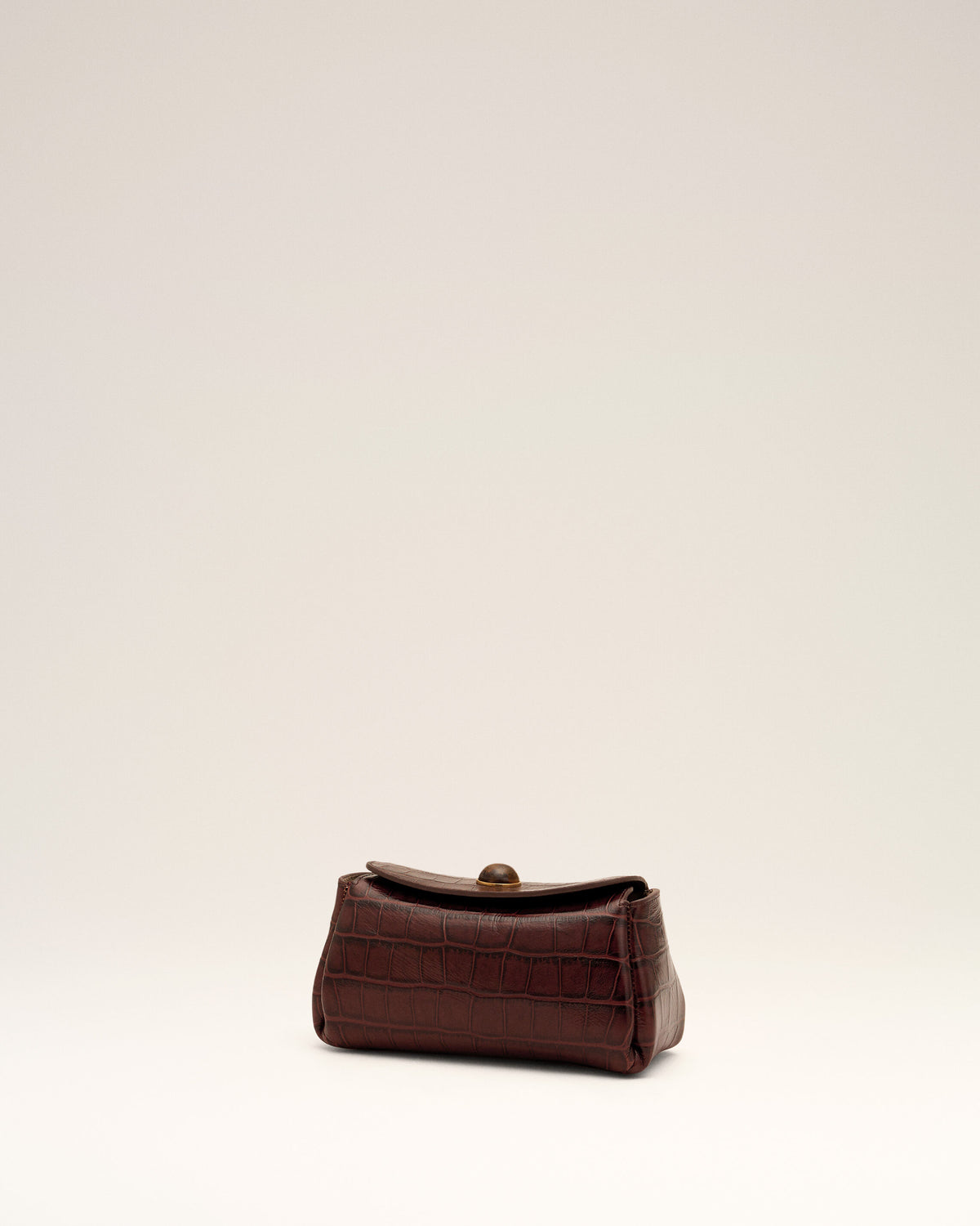 Mini brown crocodile embossed cow leather Carrousel bag - 11