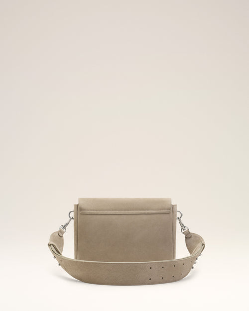 Grey Cow Leather Flap Messenger Carrousel Bag - 12 - Ami Paris