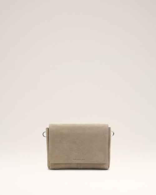Sac Messenger A Rabat Carrousel Gris en Cuir De Vache - Femme - 10 - AMI Paris - Ami Paris
