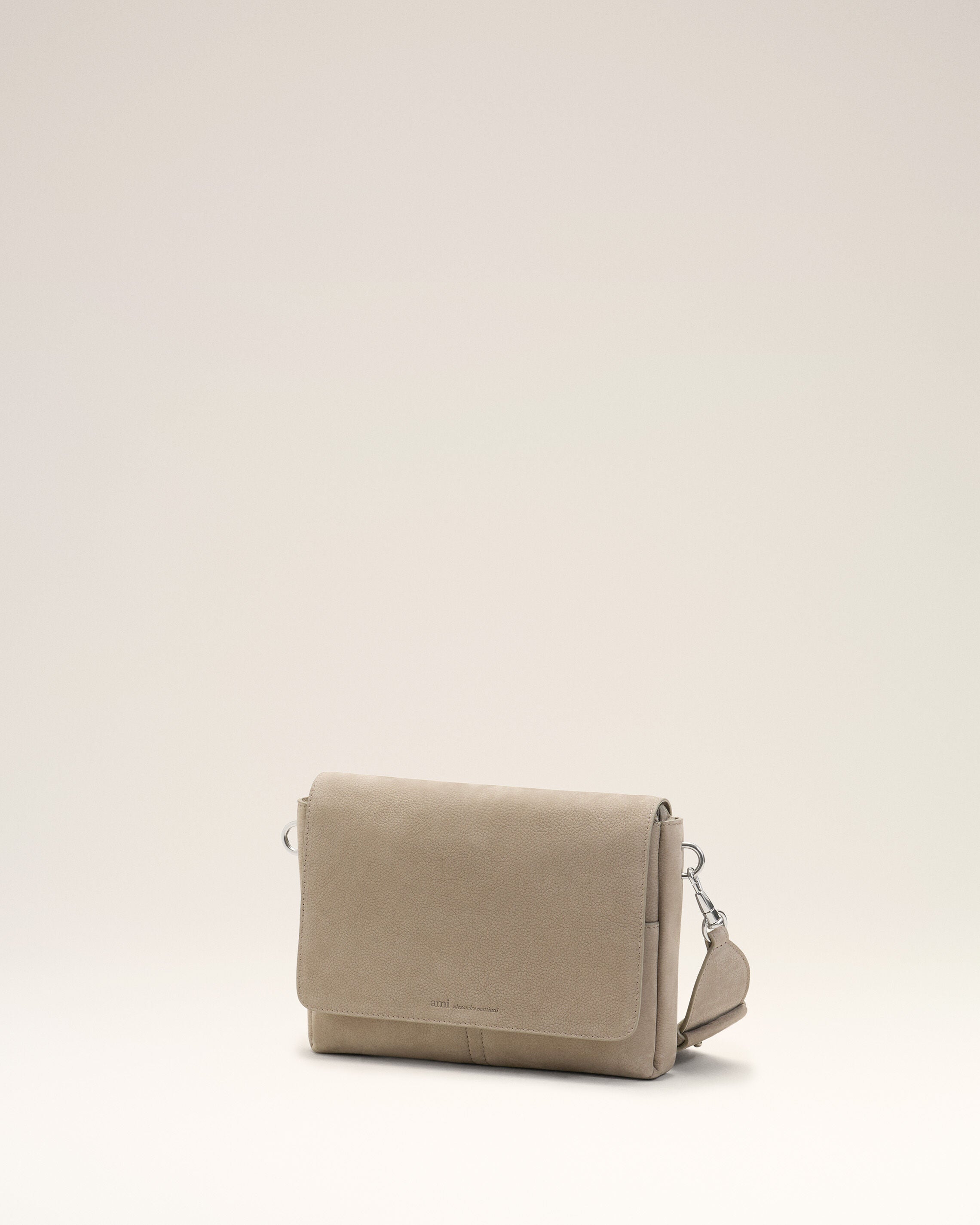 Grey Cow Leather Flap Messenger Carrousel Bag - 4